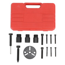 Air Conditioner Ac Automotive Tool Air Compressor Clutch Rebuild Removal Kit Black Coated Finish Corrosion Resistant Easy Transport Storage (14PCS)