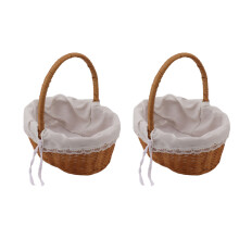 Versatile Rattan Basket Wicker Picnic Basket Natural Hand Woven Kids Toy Storage Bath Toy Storage Strong Durability Elegant Fresh Style Gift Packing