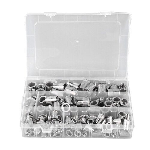 Rust Resistant Corrosion Resistant Stainless Steel Rivet Nut Threaded Insert Nutsert Flat Head Rivet Nut High Strength Work Hardened Surface for