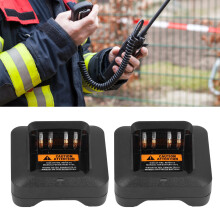 2er Pack 2-Wege Funkgerät-Batterieladegerät mit LED-Anzeige, Schwarz für XPR3300e bis XPR7550e