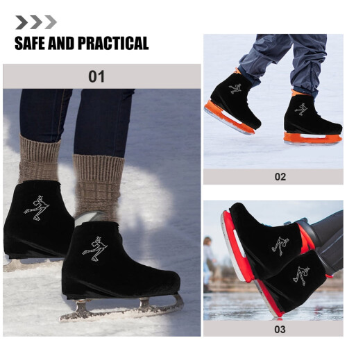 1Pair Black Hockey Boot Covers Wear Resistant Polyester Boot Protector 2