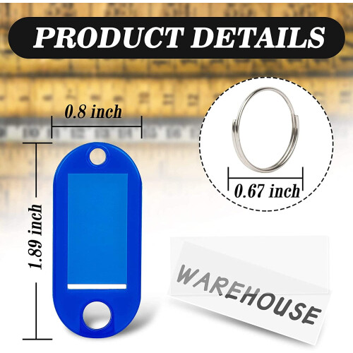 Verpakking van 60 plastic sleutelhangerlabels – diverse kleuren 1