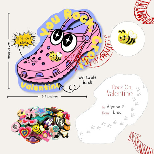 Valentine's Day Cards Set with Shoe Charms 30 pcs 2