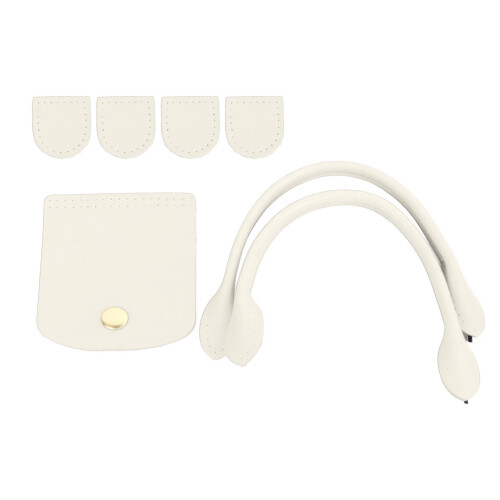 Milky White Split Leather Purse Strap Flip Cover