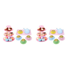 2Sets Imitation Tea Set for Kids Multi-Color Tinplate Playhouse Toy
