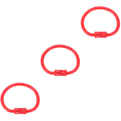 3Pcs Red Plastic Livestock Nose Ring Spring-Loaded Cattle Accessory