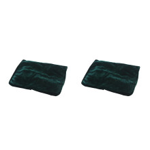 2Pcs Dark Green Piano Stool Protective Covers Velvet Seat Protector