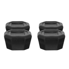 4Pcs Universal Black Plastic Tennis Racket Butt Cap Protectors