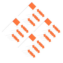 100Pcs Orange Writable Marker Flags Steel Wire Lawn Yard Utility Flags