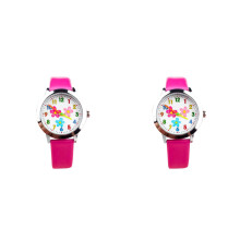 2Pcs Flower Pattern Kids Watch Rosy Quartz for Children Birthday Gift