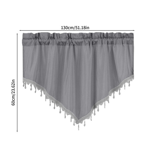 Short Solid Color Triangular Window Curtains, Rod Pocket Polyester Panels, 3-Pack, 51.18x23.62 in, Multicolor, Modern & Easy Install 2