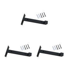 3Pcs Rust-Resistant Black Iron Shelf Brackets Load Bearing Holders