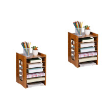 2Pcs Vertical Wood Desk Organizer Paper Sorter for Office Desk
