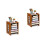 2Pièces Organisateur Bois Marron Multi-Usage Papiers 1