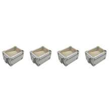 4Pcs Silver Metal Watch Box Clear Lid for Personal and Business Use