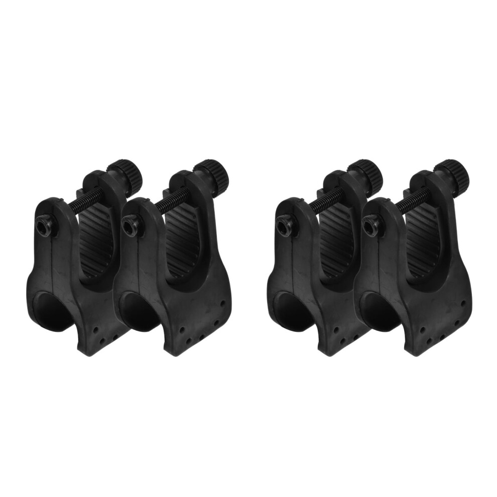 Ohphcall Black 4Pcs Portable Wheelchair Cane Holder Rubber Bracket For Elderly
