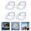 4 Sets Patio Table Umbrella Hole Ring Transparent Ring Bases, with Caps 3