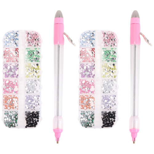 2Ensembles Kit Nail Art Rose Et Décoratifs 1