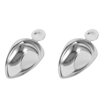 2Pcs Compact Stainless Steel Sauce Dishes Silver Dip Bowls for Kitchen