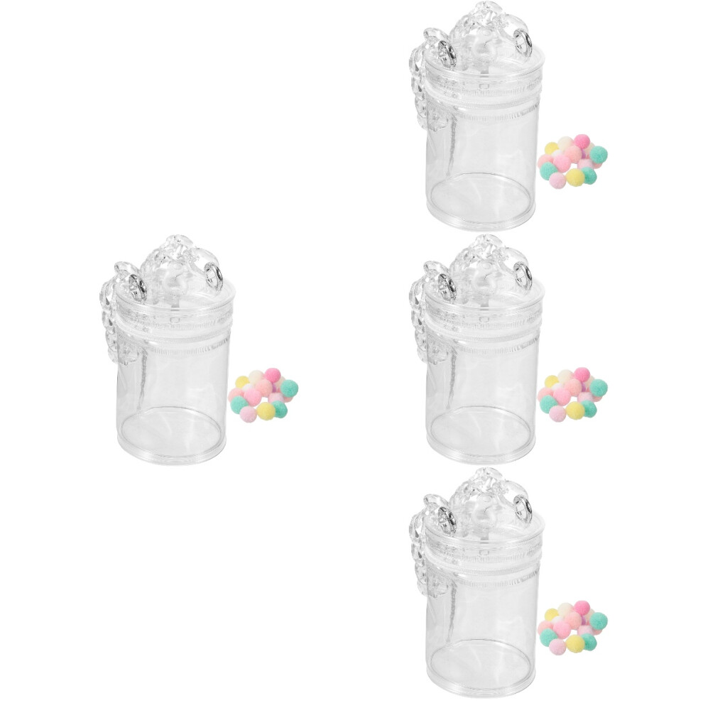 Happyyami 4Sets Portable Transparent Toy Display Bags Assorted Color Storage