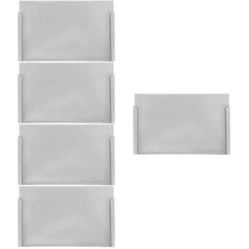 5Pcs Silver Metal Cards Box Practical Office Table Card Storage Case