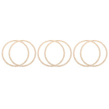 6Pcs DIY Wood Beaded Wreaths Khaki Hoop Frame for Front Door Decor