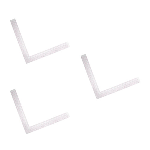 3Pcs Plastic Tailor Ruler Pink L Shape Hem Drawing Tool for Clothing