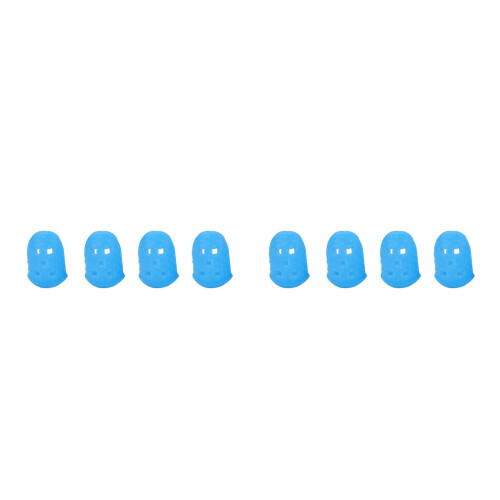 8Pcs Durable Silicone Guitar Finger Caps Blue for Stringed Instruments