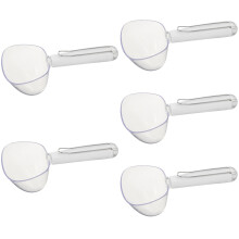 5Pcs Compact White Plastic Dog Cat Food Scoops for Home Use