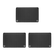3St Zwarte Waterdichte Huisdier Voedermat Antislip En Absorberend