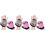 3Paires Half Finger Polyvalents Roses En Qualité 3