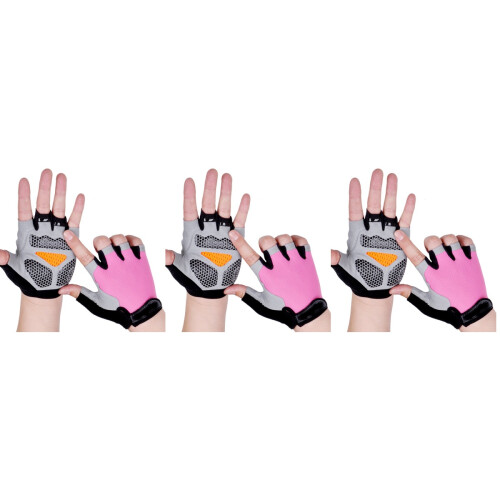 3Paires Half Finger Polyvalents Roses En Qualité 2