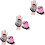 3Paires Half Finger Polyvalents Roses En Qualité 4