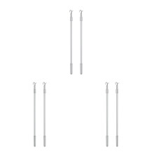 6Pcs Telescopic Silver Blind Wand Replacement with Hook for Window Use