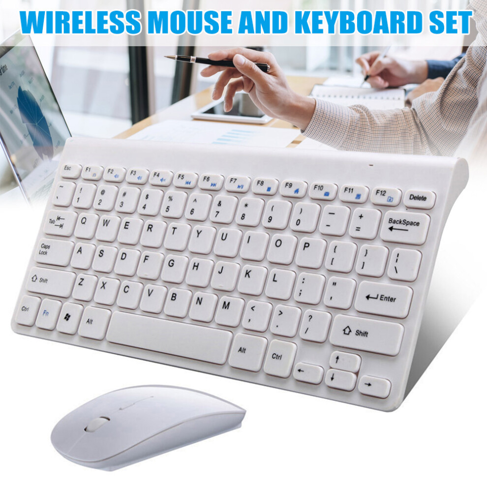 (White) 2.4Ghz Wireless Keyboard + Wireless Mouse Combo Set For Laptop Pc Desktop White 6253032046759