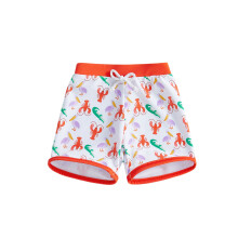 (18-24 Months, Red) Toddler Baby Boy Swim Trunks Shark/Tree/Lobster Print Elastic Waist Swimming Shorts for Pool Beach