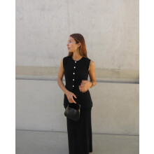 (L, Black) Women's Long Knit Skirt Solid Color High Waist Trendy Slim Skirt for Summer, Spring