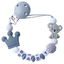 Schnullerclip aus lebensmittelechtem Silikon mit abgerundeten Ecken – personalisierte Babygeschenke – verhindert das Herunterfallen des