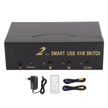 VGA KVM Switch With USB Ports Plug And Play Support Multiple Operating Systems Resolution Up To1920x1440Long Service Life Heat Dissipation
