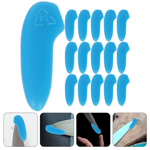 150Pièces Protège-Pointe Couteaux Plastiques Bleus Usage 1
