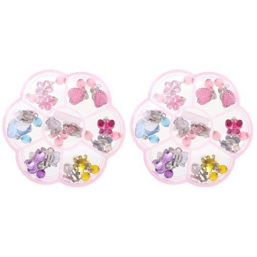 Boucles D'oreilles Clips Filles Formes Cartoon Colorées 1