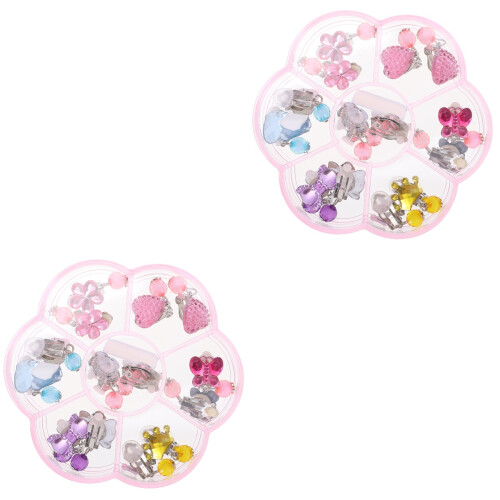 Boucles D'oreilles Clips Filles Formes Cartoon Colorées 2