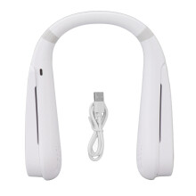 Personal Cooling Fan Bladeless USB Rechargeable Ultra Quiet, Neck Fan with LED Display Adjustable Speeds Comfortable Headphone Design for Summer Heat