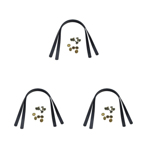 6Pcs Black Bag Strap with Rivets Style Durable Tote Bag Replacement 1