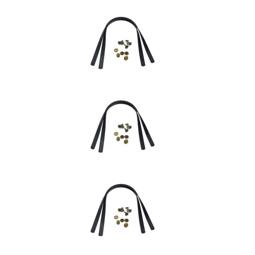 6Pcs Black Bag Strap with Rivets Style Durable Tote Bag Replacement 2