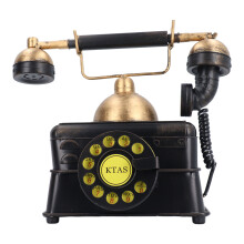Mechanical Vibration Ringtone Vintage Style Retro Rotary Phone Durable Material Push-Button Dialing Hands Free Function Resin Decorative Landline for