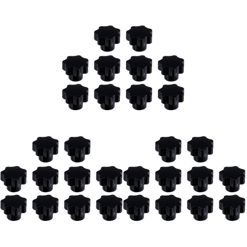 30Pièces Boutons Serrage Plastique Ergonomique Noir 2