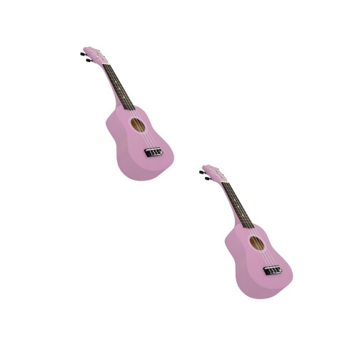 2St Roze Ukulele 4 Snaren Draagbaar Beginner Kinderen
