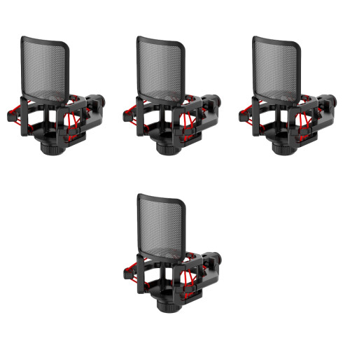 4Pièces Microphone Fixation Antivibration Filtre Noir Stable 2