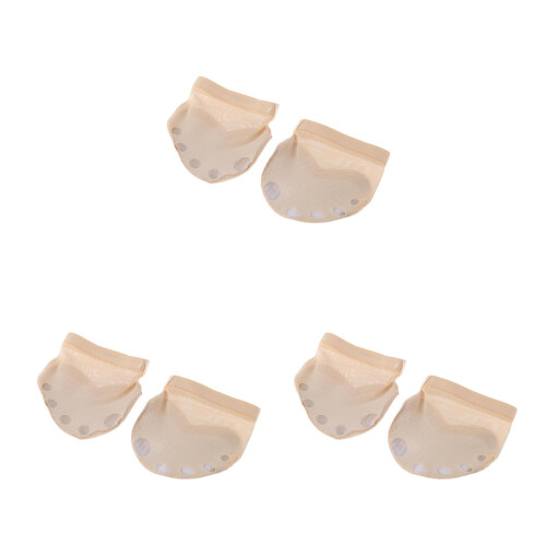 3Paires Chaussures De Danse Beige Demi-Semelle Élastique Pour Ballet